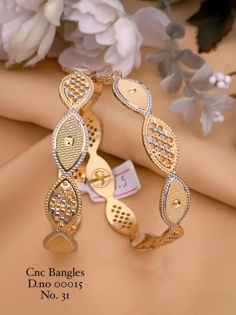 25 Cnc Gold Plated Bangles Wholesale Shop In Surat
